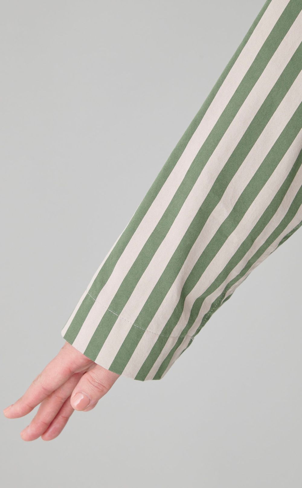 コットンストライプベルテッドワンピース