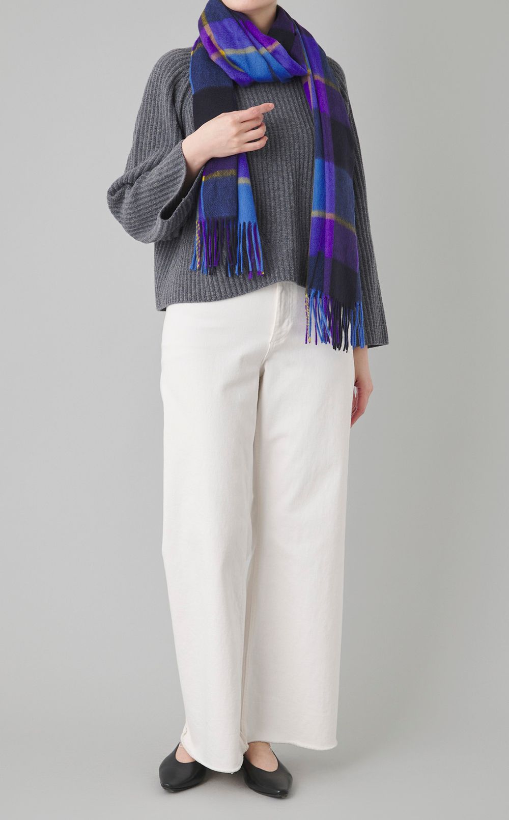 カシミヤチェックストール