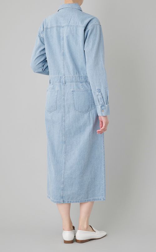 デニムシャツロングワンピース