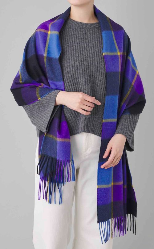 カシミヤチェックストール