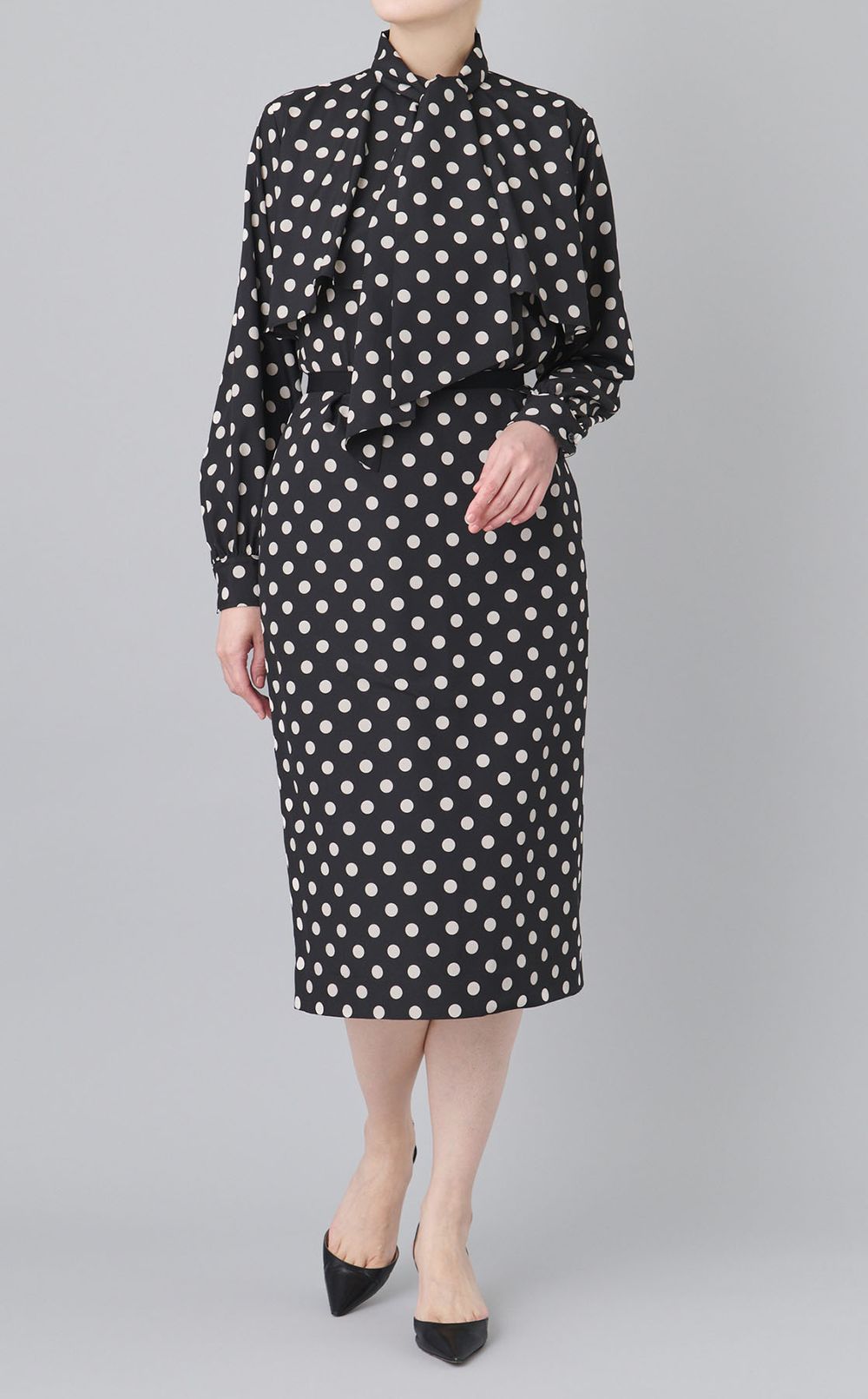 ドットミドル丈スカート