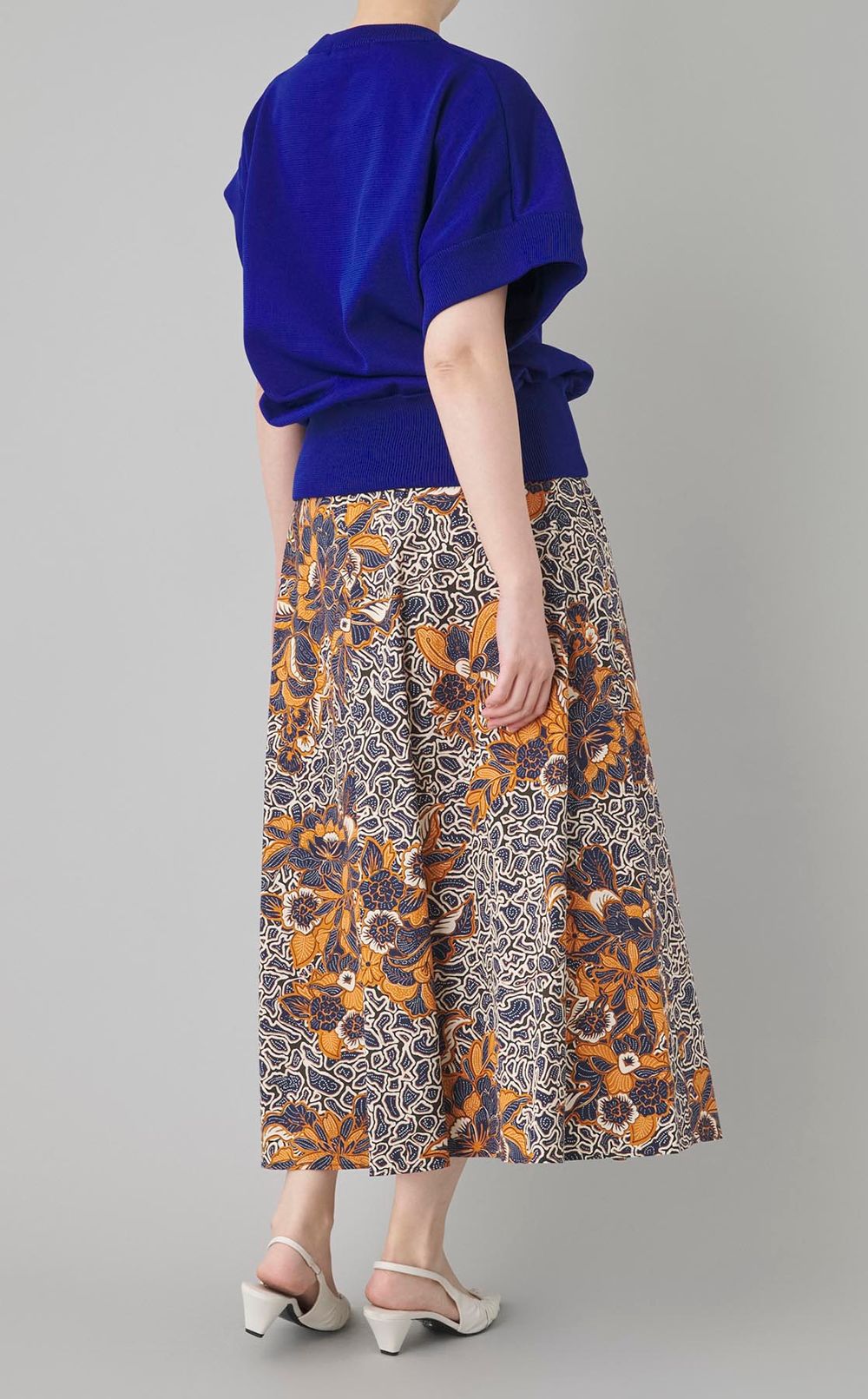 プリントギャザーロングスカー卜