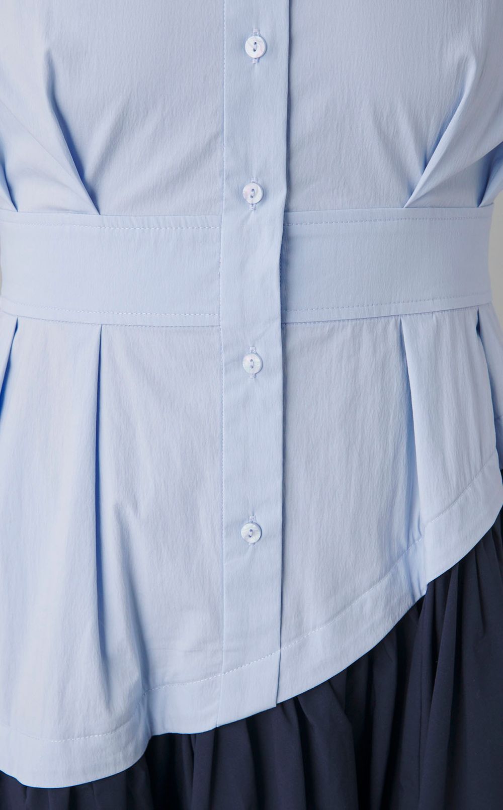 ウェーブラインシャツコンビワンピース