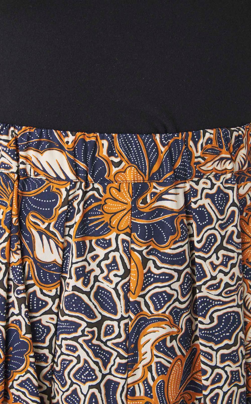 プリントギャザーロングスカー卜