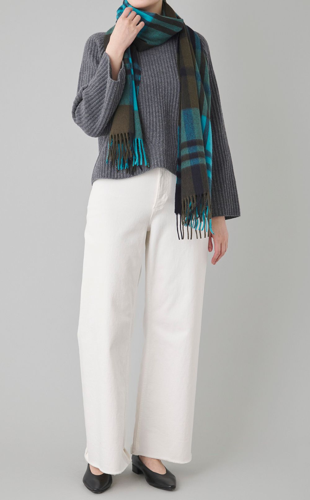 カシミヤチェックストール