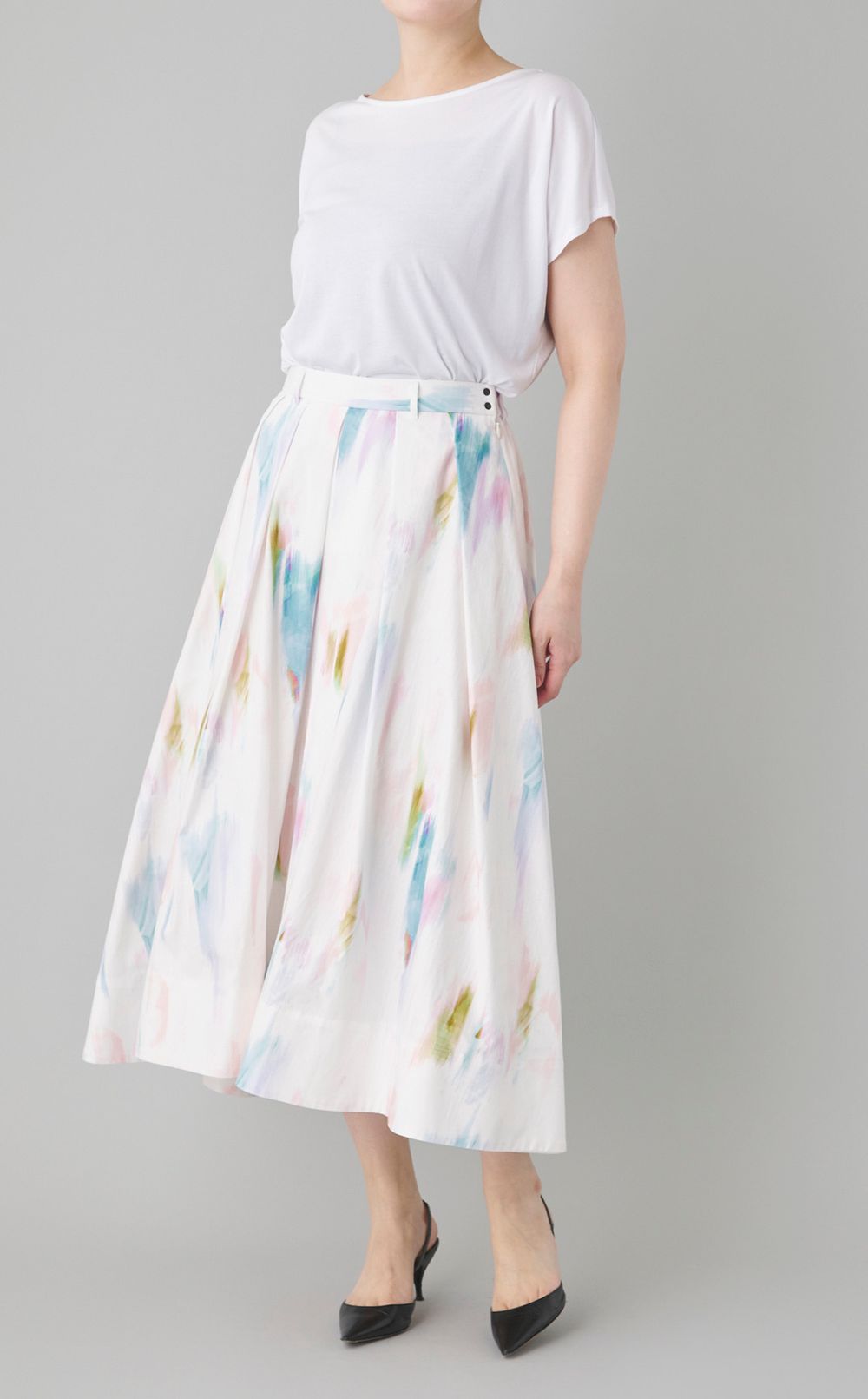 プリント柄リップストップスカート