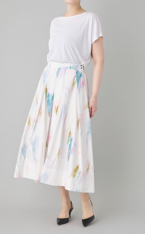 プリント柄リップストップスカート