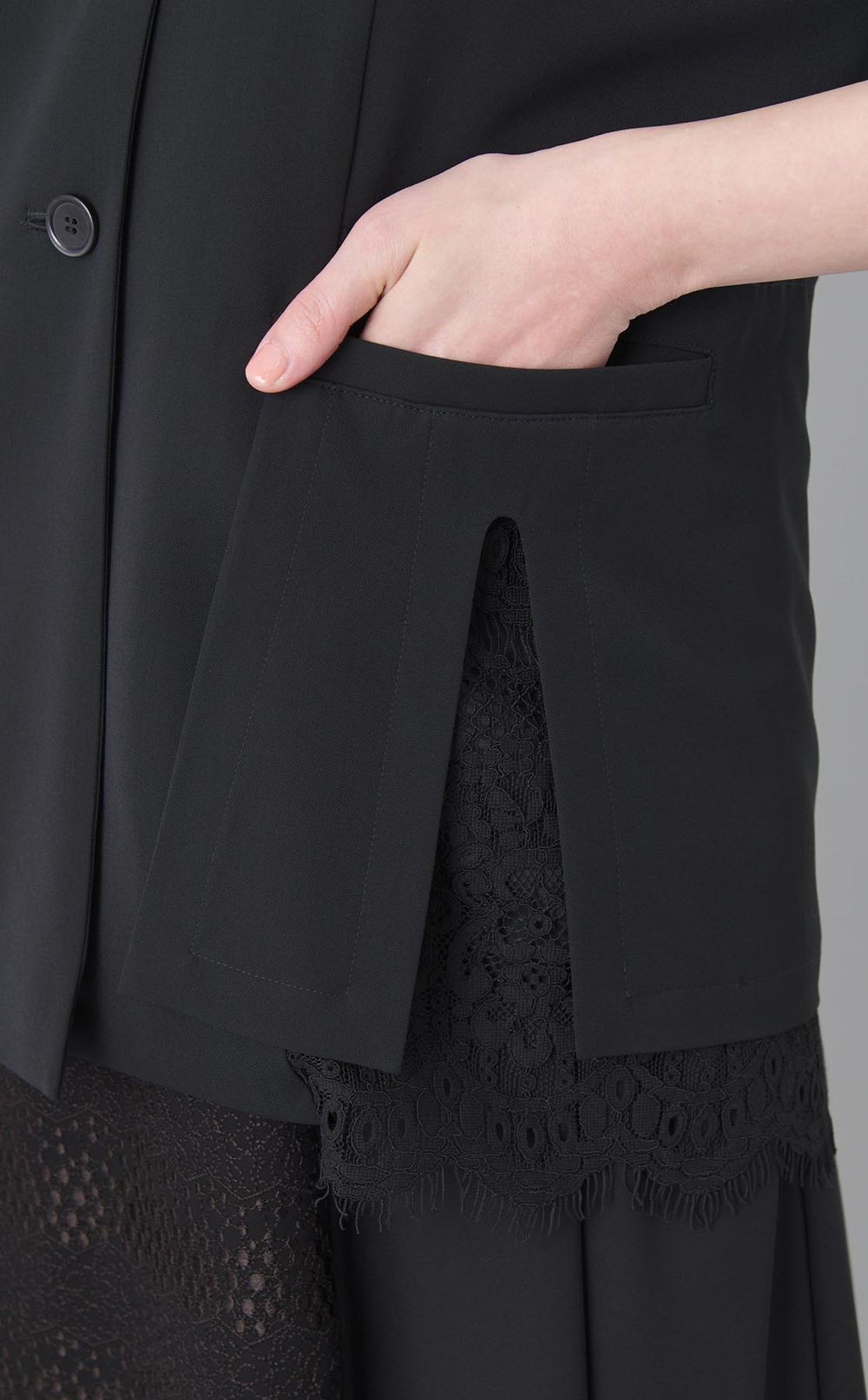 フレームレースノーカラージャケット