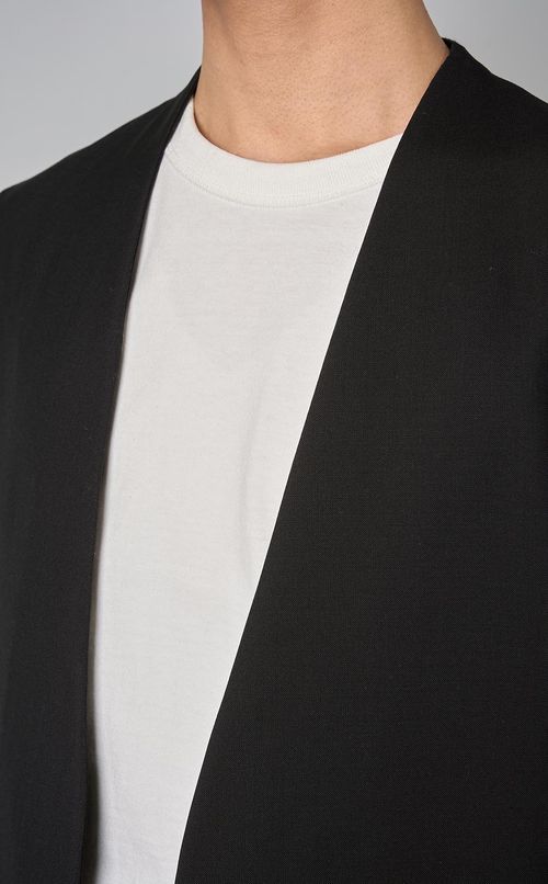 ノーカラーウールジャケット