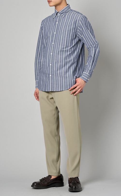 コットンストライプシャツ