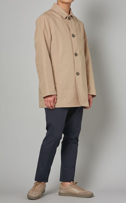 ステンカラーミディコート