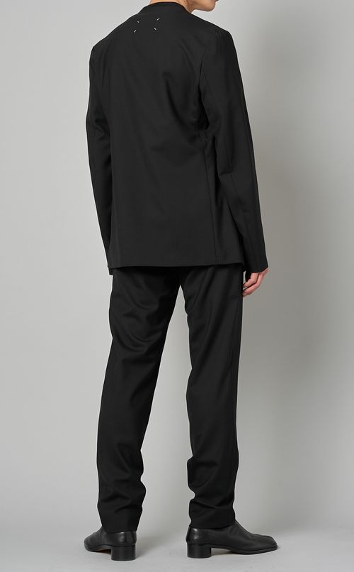 ノーカラーウールジャケット