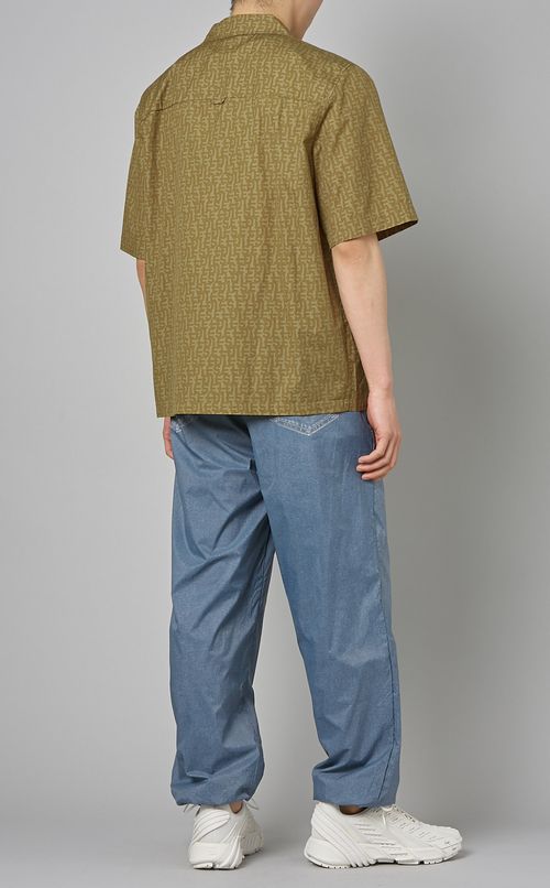 ロゴプリントオープンシャツ