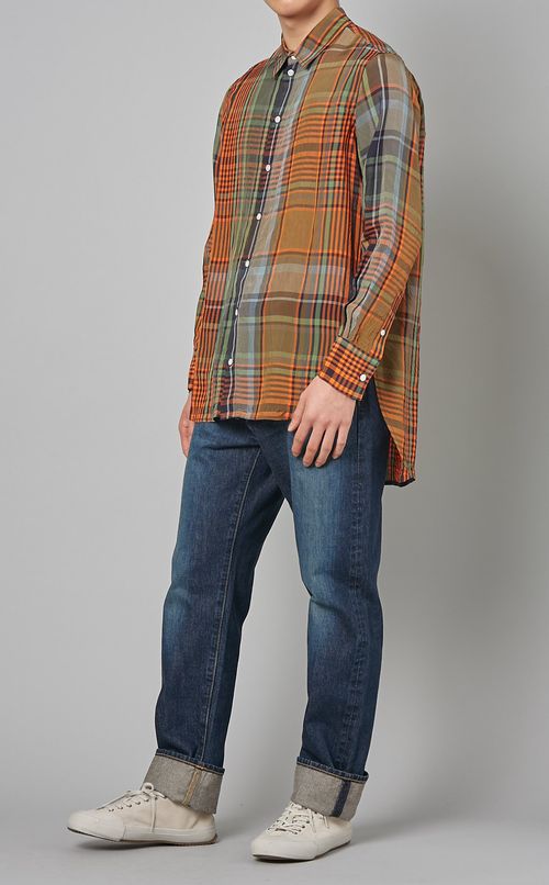 レーヨンチェックシャツ