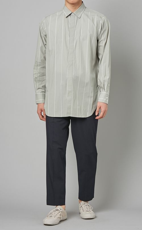 コットンストライプシャツ