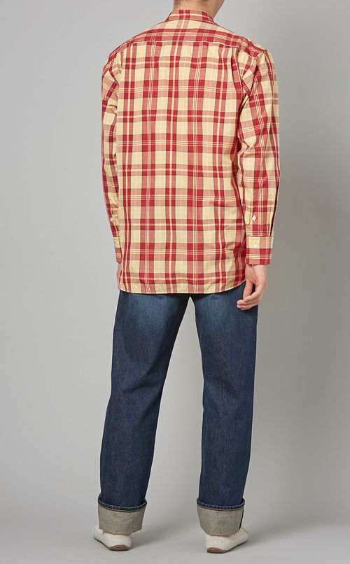 マドラスチェックスタンドカラーシャツ