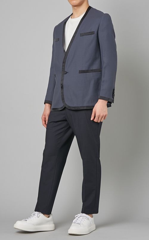 ノーカラーパイピングジャケット