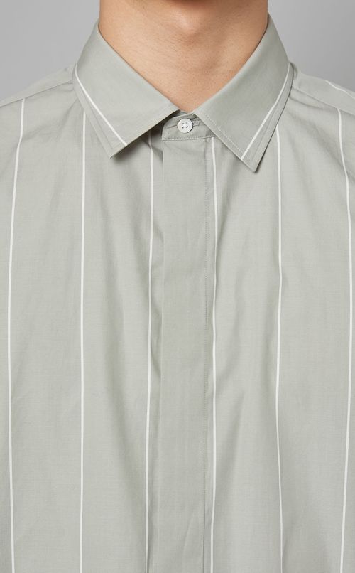 コットンストライプシャツ