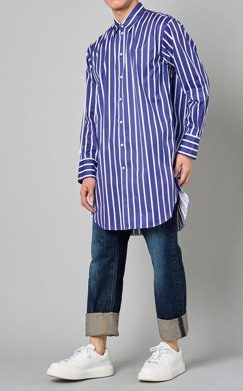 ストライプロングシャツ