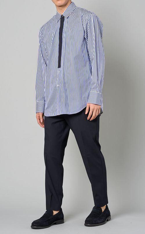 コットンストライプタイシャツ