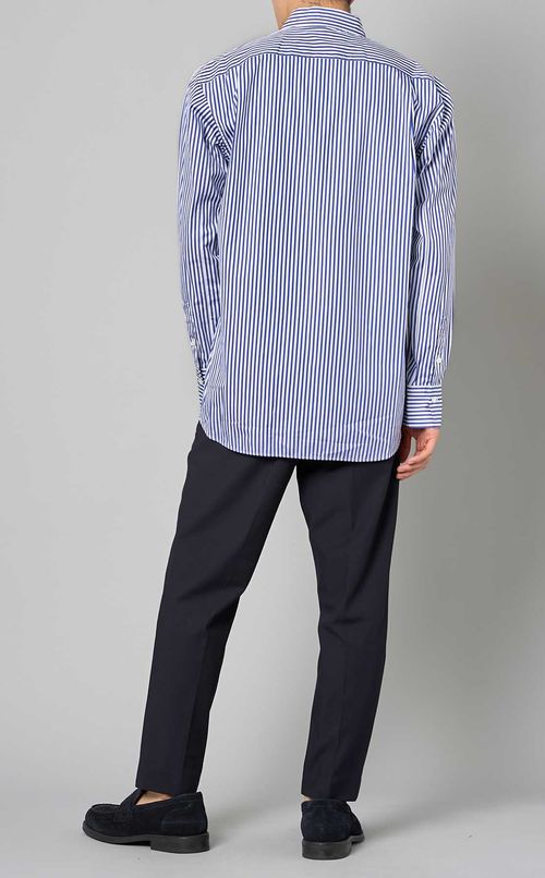 コットンストライプタイシャツ