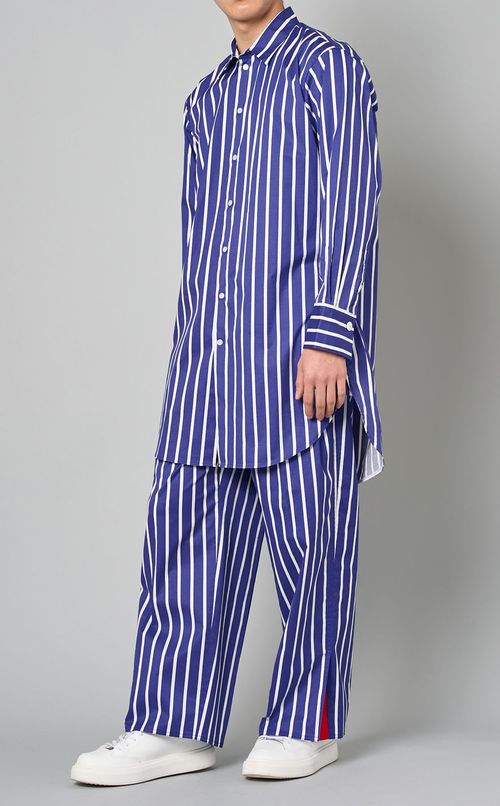 ストライプロングシャツ