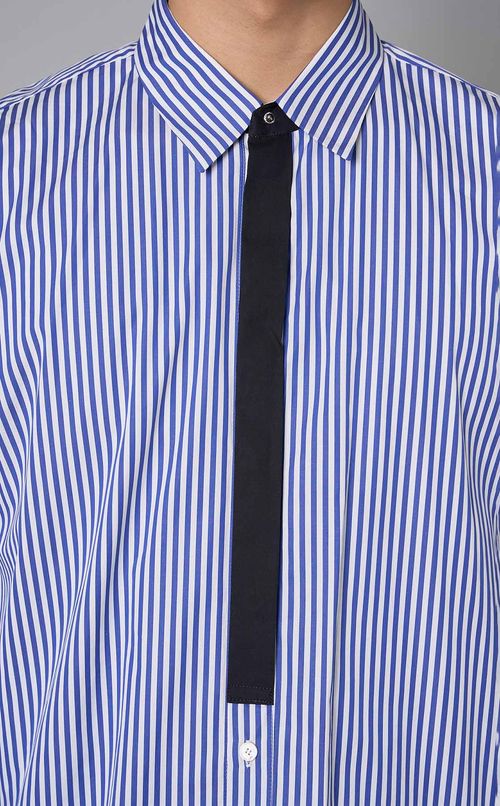 コットンストライプタイシャツ