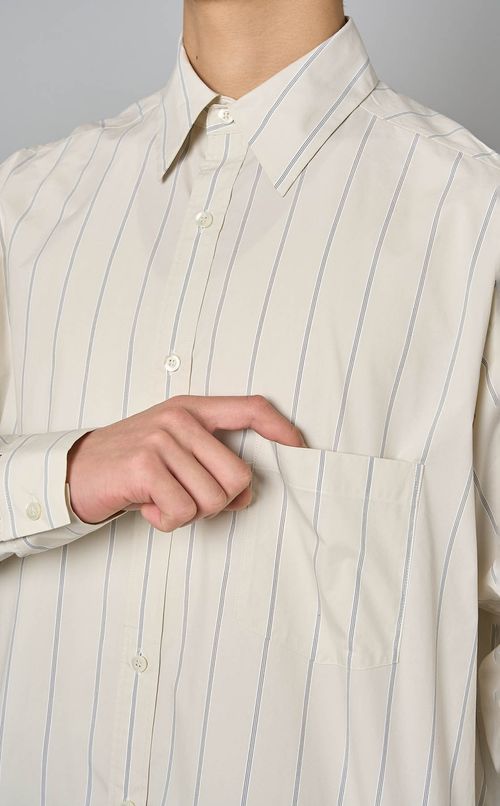 フルオープンストライプシャツ