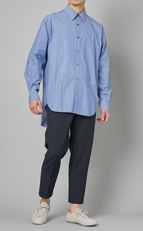 フルオープンストライプシャツ