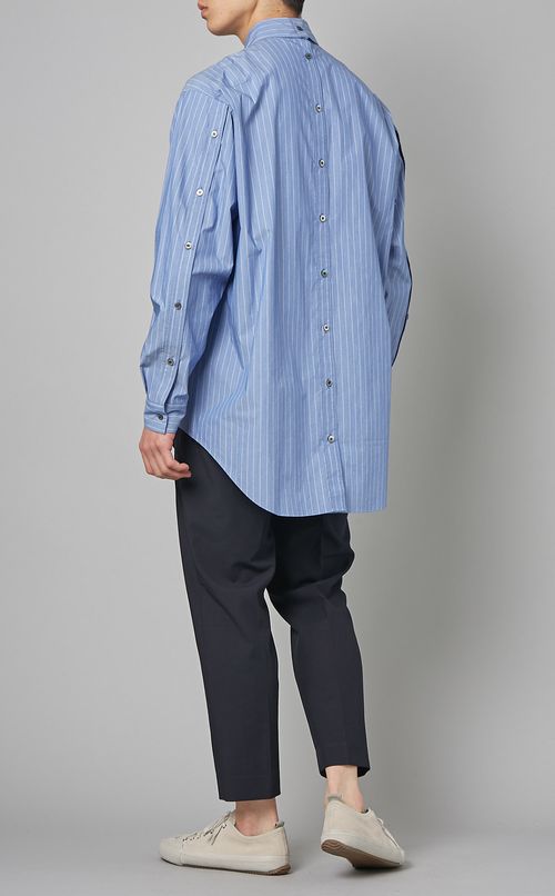 フルオープンストライプシャツ