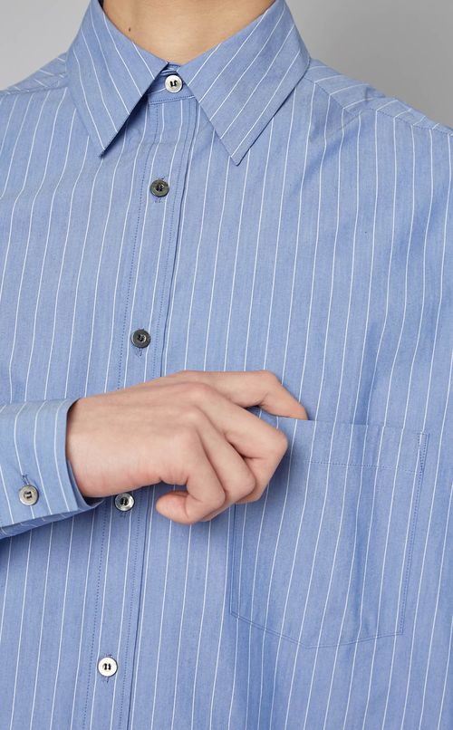 フルオープンストライプシャツ