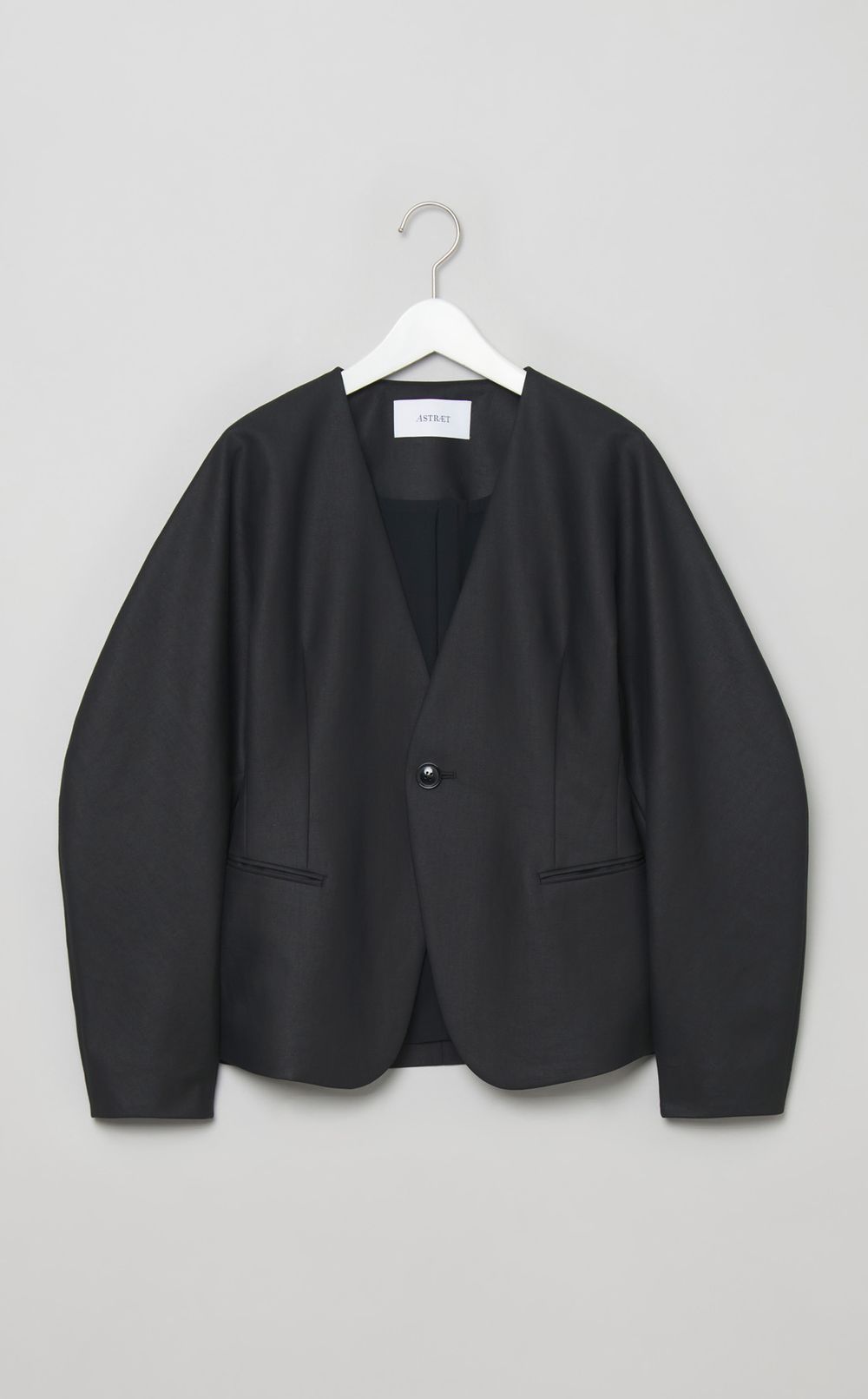 コットンカラーレスシェイプジャケット