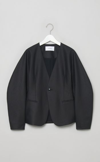 コットンカラーレスシェイプジャケット