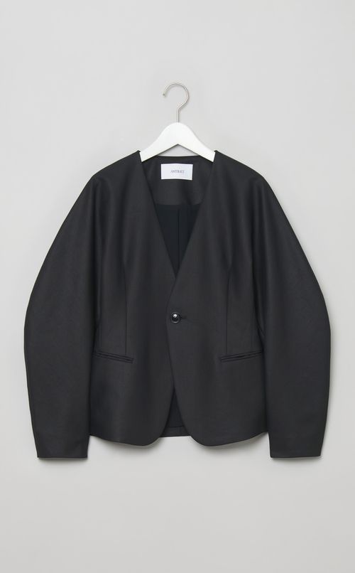 コットンカラーレスシェイプジャケット