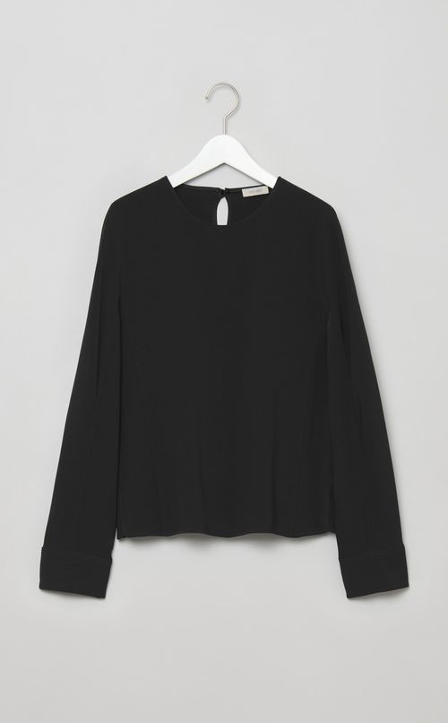 クルーネックコンパクトブラウス