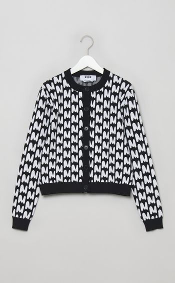 ロゴジャガードクルーネックカーディガン