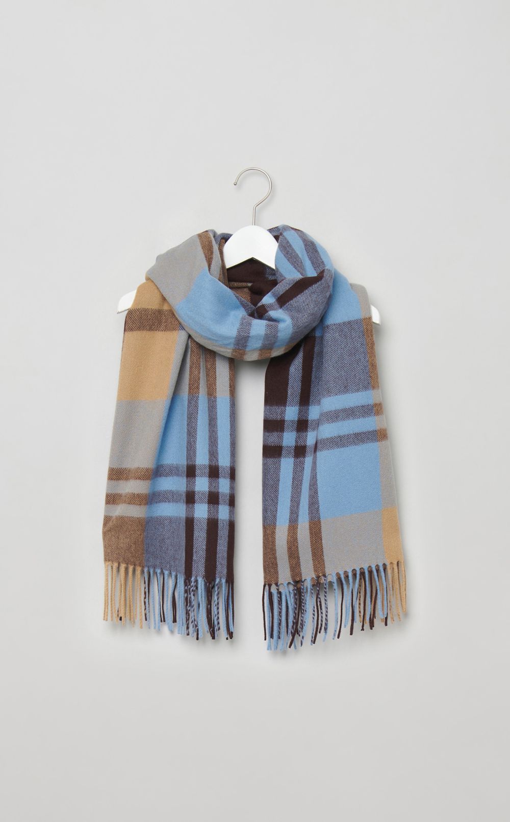 カシミヤ大判チェックストール