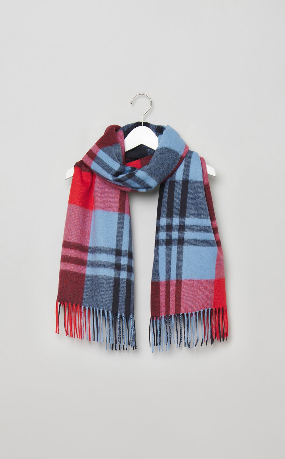 カシミヤ大判チェックストール