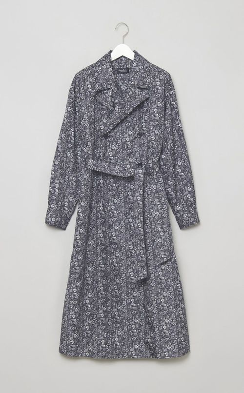 モノクロプリントナイロントレンチコート