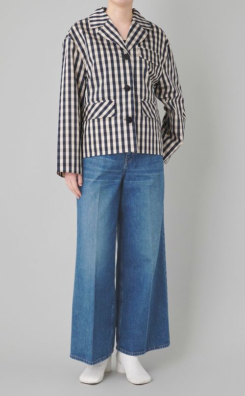 デニムベルト付ウォッシュドデニムパンツ