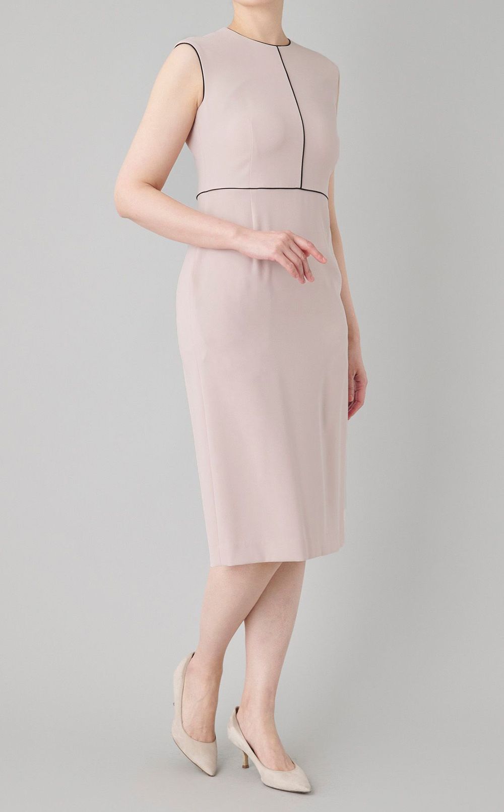 バイカラートリム Iラインワンピース