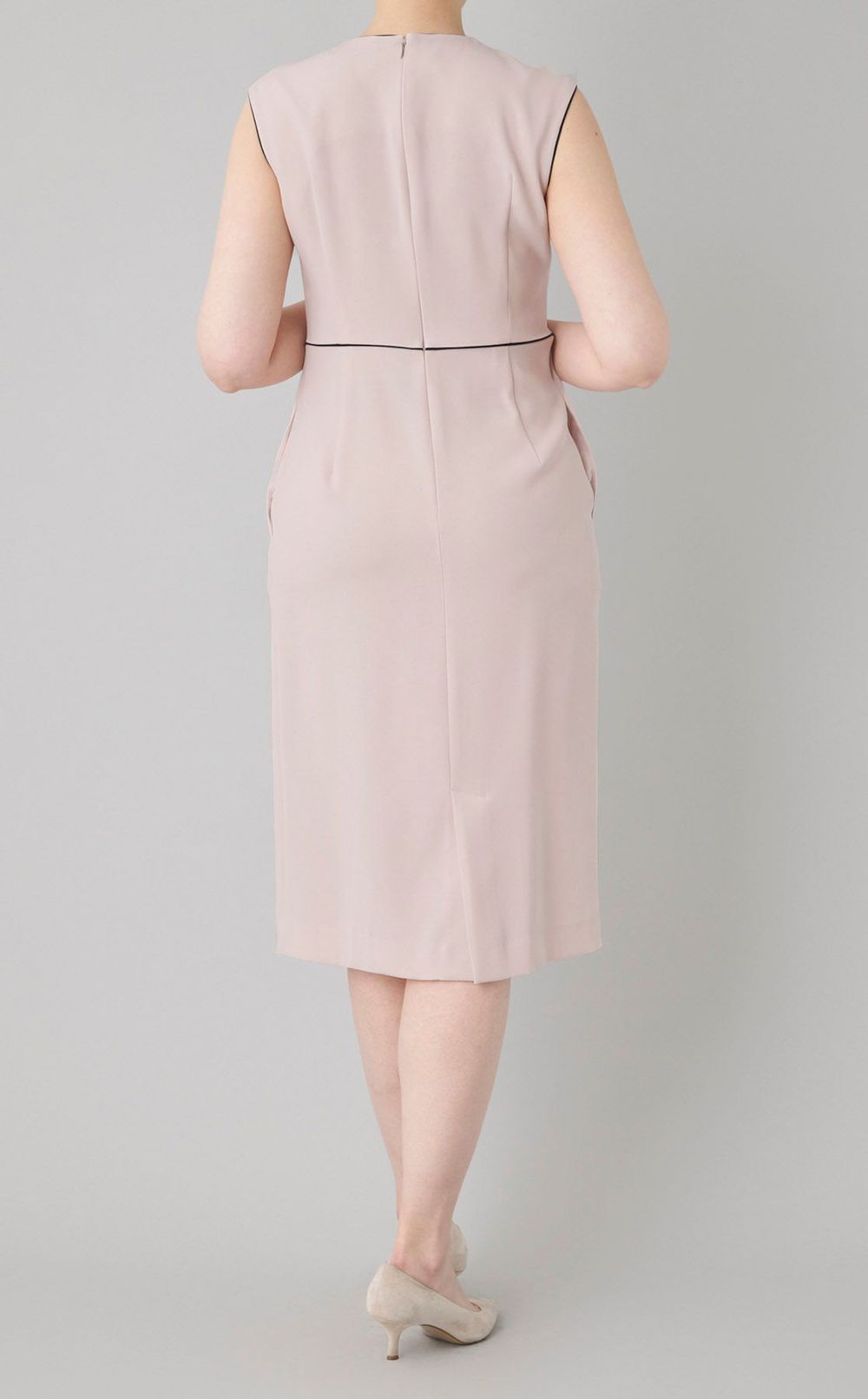 バイカラートリム Iラインワンピース