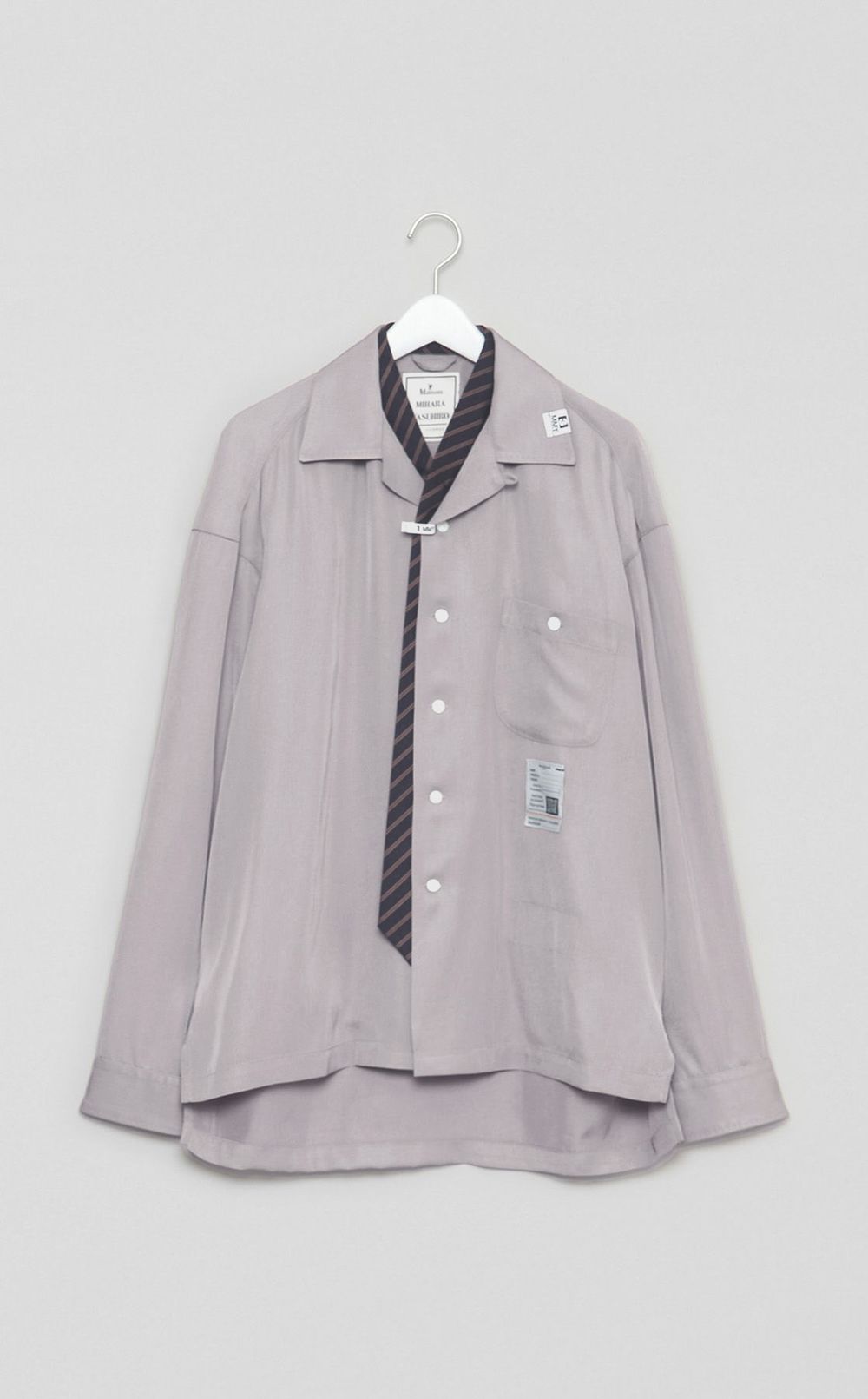 アタッチドタイオープンカラーシャツ