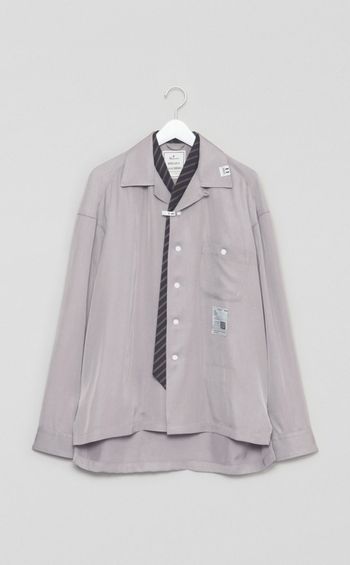 アタッチドタイオープンカラーシャツ