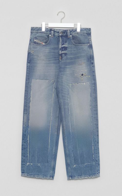 ダメージニーワイドデニムパンツ
