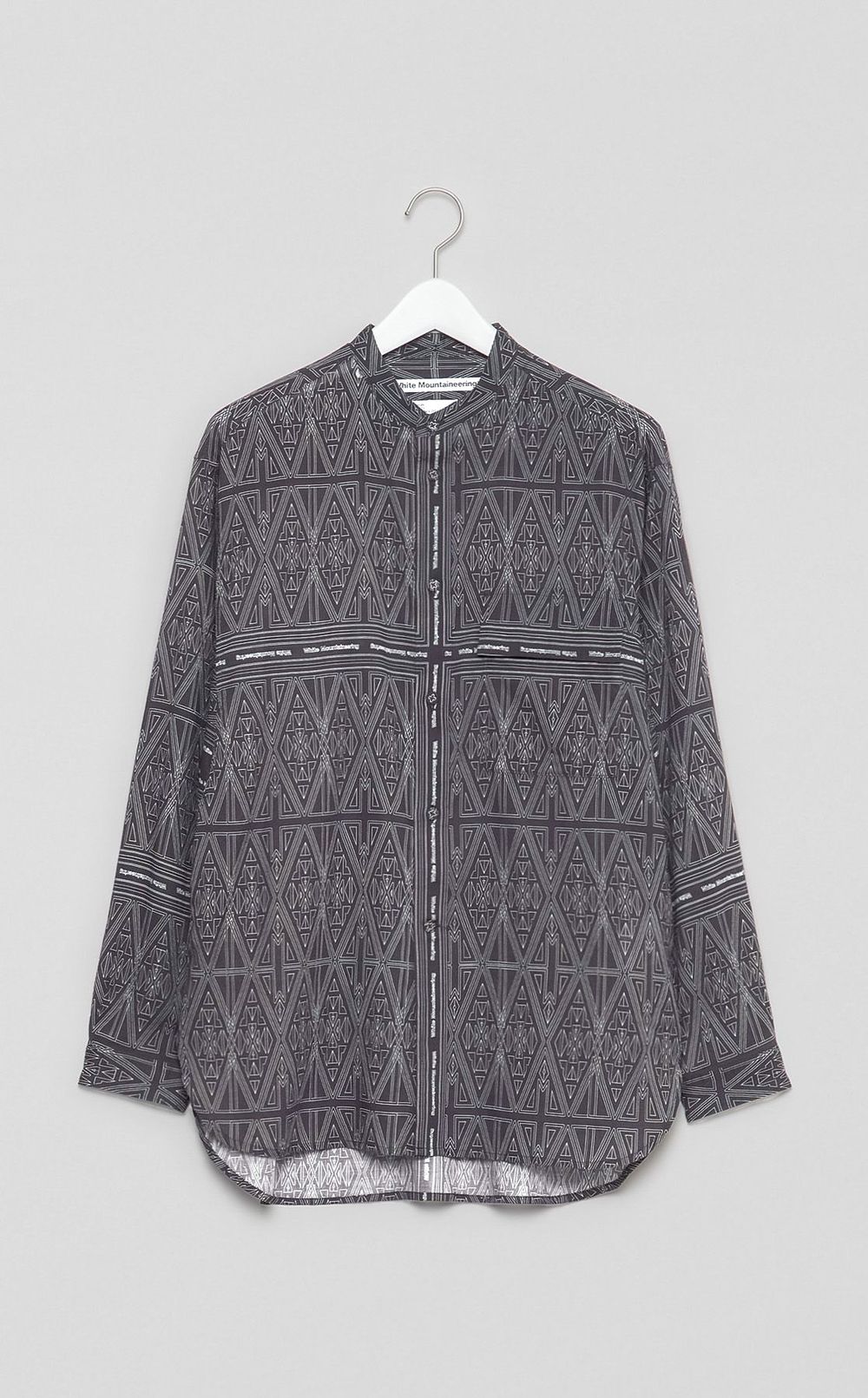 バンダナパターンスタンドカラーシャツ