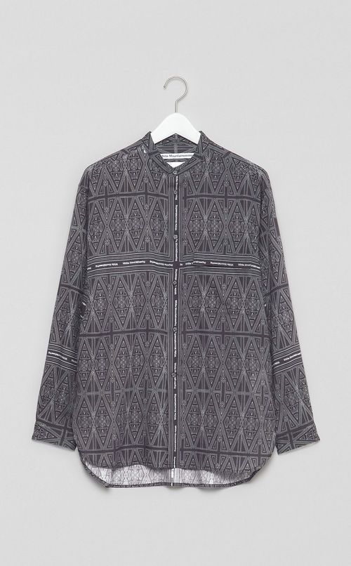 バンダナパターンスタンドカラーシャツ