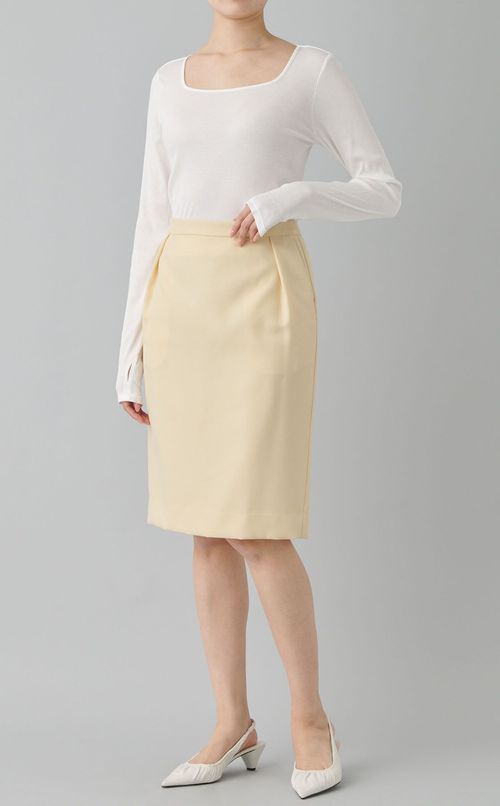 ウールギャバジンタイトスカート