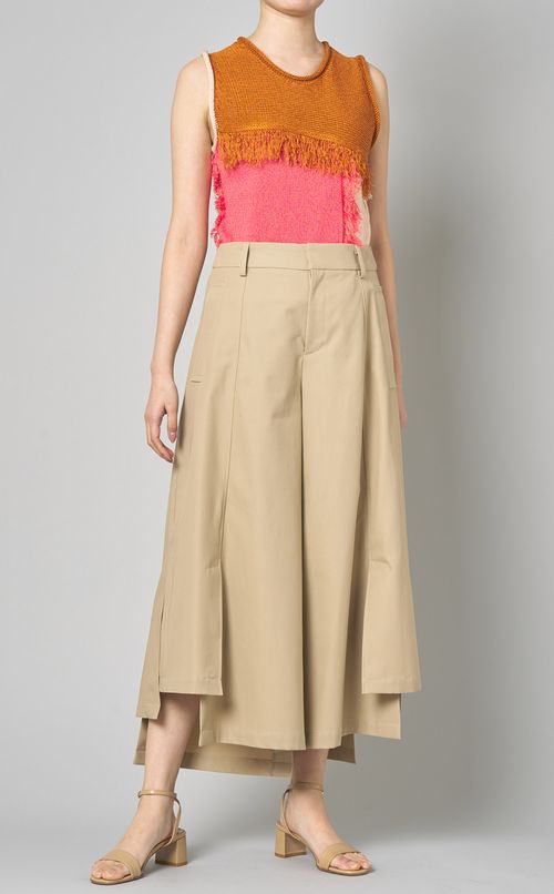 カラーブロックフリンジニットベスト