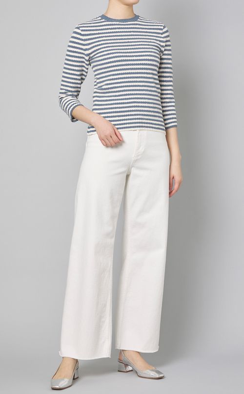 ストレッチボーダーニットプルオーバー